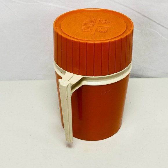 Vintage Thermos 10oz Insulated Hot or Cold Food Cup Orange King Seely Model 7002 - Picture 4 of 11